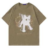 Kitten Print Letter Oversized T-shirtOutfit