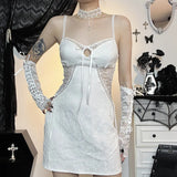 Summer Fashion Women's Dress Bag Hip Dress Sexy Hollowed-Out Back Tie Lace Dress