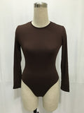 Colors Long Sleeve O Neck Casual Bodysuit Women Body Tops White Black Nude Red Party Bandage Bodycon Romper Body suit