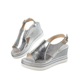 Zingj Fashion Plus-Size Word-Line Muffin Platform Beach Sandal