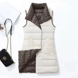 Autumn And Winter New Korean Version Loose Inclined Pocket Stand Collar In The Long Down Jacket Vest Winter Horse Clip Vest Tide-Outfit