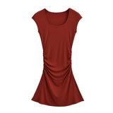 Zingj Trendy Women's Wear French Advanced Sense Of Fashion Fold Waist Show Thin Dress Pure Temperament Hip