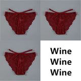 Lace Panties Ice Silk Seamless Panty Women Low Rise Sexy Transparent Floral Briefs Soft Cotton Crotch Underpants