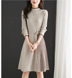 And Winter With Coat Knitted Dress Women's Long-Tender Large-Size Loose 100-Folded Cashmere Sweater Dress
