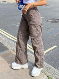 Washed Pocket Solid Cargo Pants- Outfit