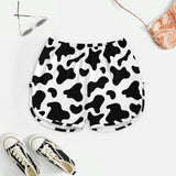 Spring And Summer Hot Selling Cow Print Satin Pajamas Shorts Suspenders Can Be Worn Outside Two