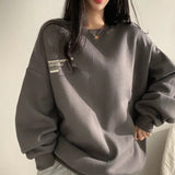 Letter Print Pullover Oversized SweatshirtOutfit