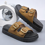 Summer New One-Legged Retro-Soled Sandals Belt Buckle Fashion Bhikeen