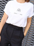 Sign Print Tee T-shirt White Cotton Summer Tshirt 2021 Casual Tops Femme Fashion