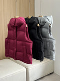 90 White Duck Down Vest Female 2024 Autumn / Winter Advanced Sense Korean Version Thickened Hooded Vest Light Luxury Vest Clip-Outfit