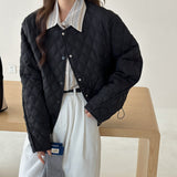 Ling Ge Cotton Dress Female 2024 Autumn And Winter New Cotton-Padded Jacket Short Cotton Thin Puff Coat Korean Small Padded Coat-Outfit