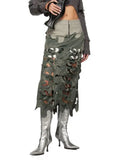 Spring 2025 New Personality Street Trending Irregular Splicing Bump Color High-Waist Hip Half-Dressed