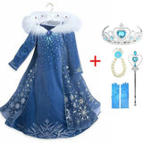 Halloween Costume for Girls Children Clothing Princess Dress Girl Birthday Cosplay Clothes Belle Dress Send Crown New