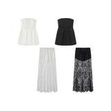 2025 New Women's Fashion Slimmed-Mear Breast-Wear Lace Skirt