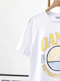 vintage chic smiley print T-shirt women 2022 summer short sleeve round neck cotton cozy tees casual tops female