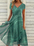 Long Sleeve Loose Pullover Dress Vintage Printed Women Buttoned Shirt Dress 2022 Summer Lady O-Neck Casual Maxi