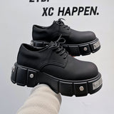 2025 New Youth Round Head British Wind Low Heel Tooling Shoes Men's Fashion Casual Fashion Shoes