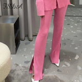 2021 Pink Long Sleeve Knitted Cardigan Long Women Autumn Winter Green Button Fashion Elegant Casual