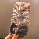 Pcs/set Cotton Linen Plaid Bowknot Hair Clips For Cute Girls Floral Handmade Hairpins Barrettes Headwear Kids Hair