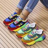 And Autumn 2024 New Large-Size Thick-Soled Daddy Shoes Leisure Color Soles Muffin Women's Shoes Large-Size
