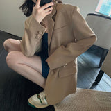 Zingj Suit Jacket Female Medium Long Style 2024 Spring Autumn New Korean Version Of Leisure Loose Slim Temperament Net Red
