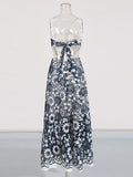 Seaside Holiday Wind Hanging Neck Dress 2025 Summer New Small Embroidery Collar Design Long Dress