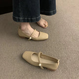 Zingj Head Mary Jane Shoes Women's Shoes 2024 Spring And Autumn New Thick With A Word With French Skirt Temperament Single