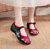 Zingj Embroidered Shoes Ethnic Wind Embroidered Women's Shoes Spring And Autumn Beef Tendon Bottom Women's Single