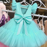 Pretty Girls Dress Birthday Party Princess Dress Lace Kids Ball Gown Elegant Dress Casual Children Dress Size