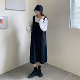 Zingj Suit Female Autumn 2024 New Retro Design Feeling Strap Skirt Round Collar Loose White Jacket Two Sets-Outfit
