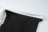 Black Ribbon Off-shoulder Maxi Dress- Outfit