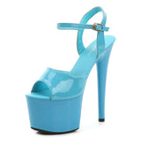 Zingj Lacquered Leather Sandals High Heels Sexy Black Waterproof Platform Hate Day High Slippers Female
