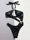 Zingj Swimwear Sexy Black Serpentine Pit Bikini