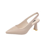 Spring And Summer New Sharp High Heels Women's Fine Heel Head Sandals Behind The Empty Light Single
