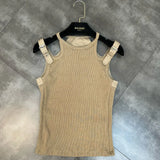 2025 Spring Summer New Arrival Sleeveless O Neck Multi Shoulder Strap Slim Tank Top Women GE095 211-1-Outfit