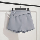 Zingj And Summer Slim Show Thin Shorts Female Blue New 2024 Korean Version Design Sense Casual A Word Wear Wide-Leg