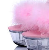Zingj Maomao Sexy Super High Heels 15CM Thin Heel Waterproof Table Slippers Transparent Crystal Shoes Wedding Shoes Banquet High