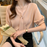 Shirt Women's Summer Dress 2025 New Trend Short Sleeves On The Clothes Foreign Style Small Shirt Fashion