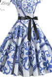 Print Halloween Women 2023 Summer O Neck Short Sleeve Party Robe Femme Elegant Vintage