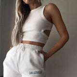Zingj Summer New I-Shaped Vest Ins Sports Short Crop Hollow Sleeveless Jacket Women-Outfit