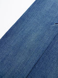 vaquera azul para mujer, falda larga de Jean, Falda de tubo de cintura alta descolorida, Falda Midi deshilachada con abertura,