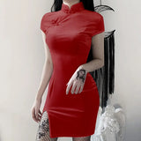 New Slim High-Waisted Cheongsam Dress Improved Summer Skirt Vintage Skirt Women's