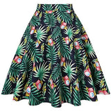 Summer Rockabilly Skirt Vintage 50s Floral High Waist Retro Hepburn Swing Cotton Women Clothing 60s Midi Casual