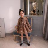 Spring Autumn Girl Dress Cotton Long Sleeve Children's Dress Floral Kids Dresses for Girls Fashion Girls Princess