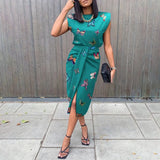 fashion vest suit two-piece ladies high waist elegant black front split office clothes suit female matching