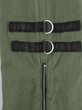 Metal Decor Zipper Cargo Jeans-Outfit
