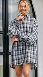 Zingj Fashion 22 Autumn And Winter Plaid Lantern Sleeve Long Sleeve Shirt