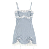 Japanese Sweet Lolita Dress Women Bow Pink Kawaii Party Mini Dresses Female Blue Princess Korean Fashion Dresse Winter