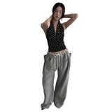 Summer New Women's Dress French Wave Dot Hanging Neck Vest Women's Sports Body Straight