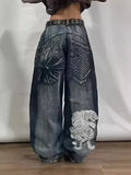 Zingj Straight Jeans For Men Retro Hip-Hop Goth Street Clothing Harajuku Men's Casual Pants 102-1-Outfit